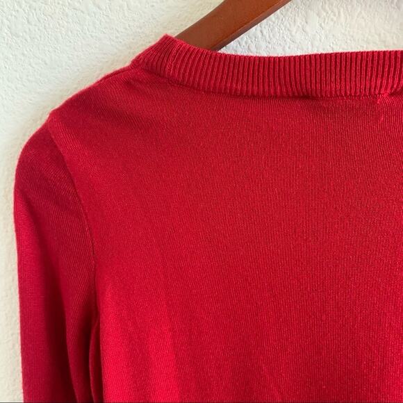 TOPSHOP Red Half Ruffle Sweater Top US 2 - Picture 8 of 9